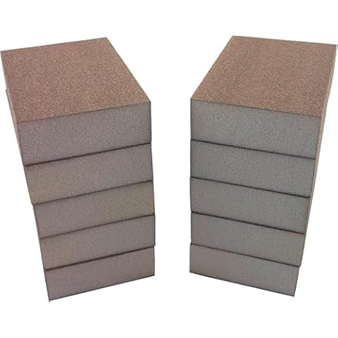 Starcke Premium 3-3/4 x 2-5/8 Inch 4 Sided Hand Sanding Blocks 10 Pack 1" Thick - for Wood, Auto Body, Marine, Paint, Primer, Plastics, Metal and Fiberglass (Coarse Grit) Cover