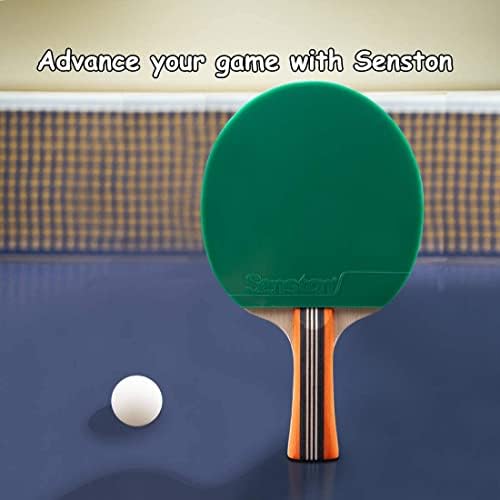 Senston Table Tennis Bats 2 Player Set, Ping Pong Paddle Set with Racket Case, Table Tennis Racket for Family Activity, School and Sports Club