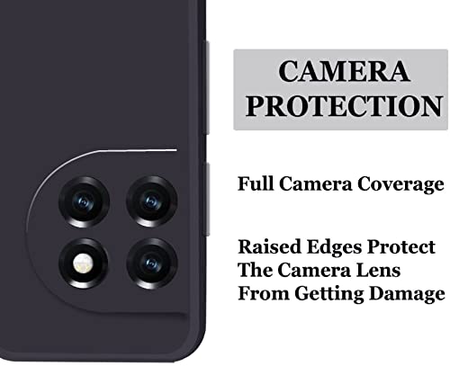 Image of A rtistque Liquid Silicone Back Cover Case for Oneplus 11R 5G Matte Shockproof TPU Soft Flexible with Camera Protection - Black