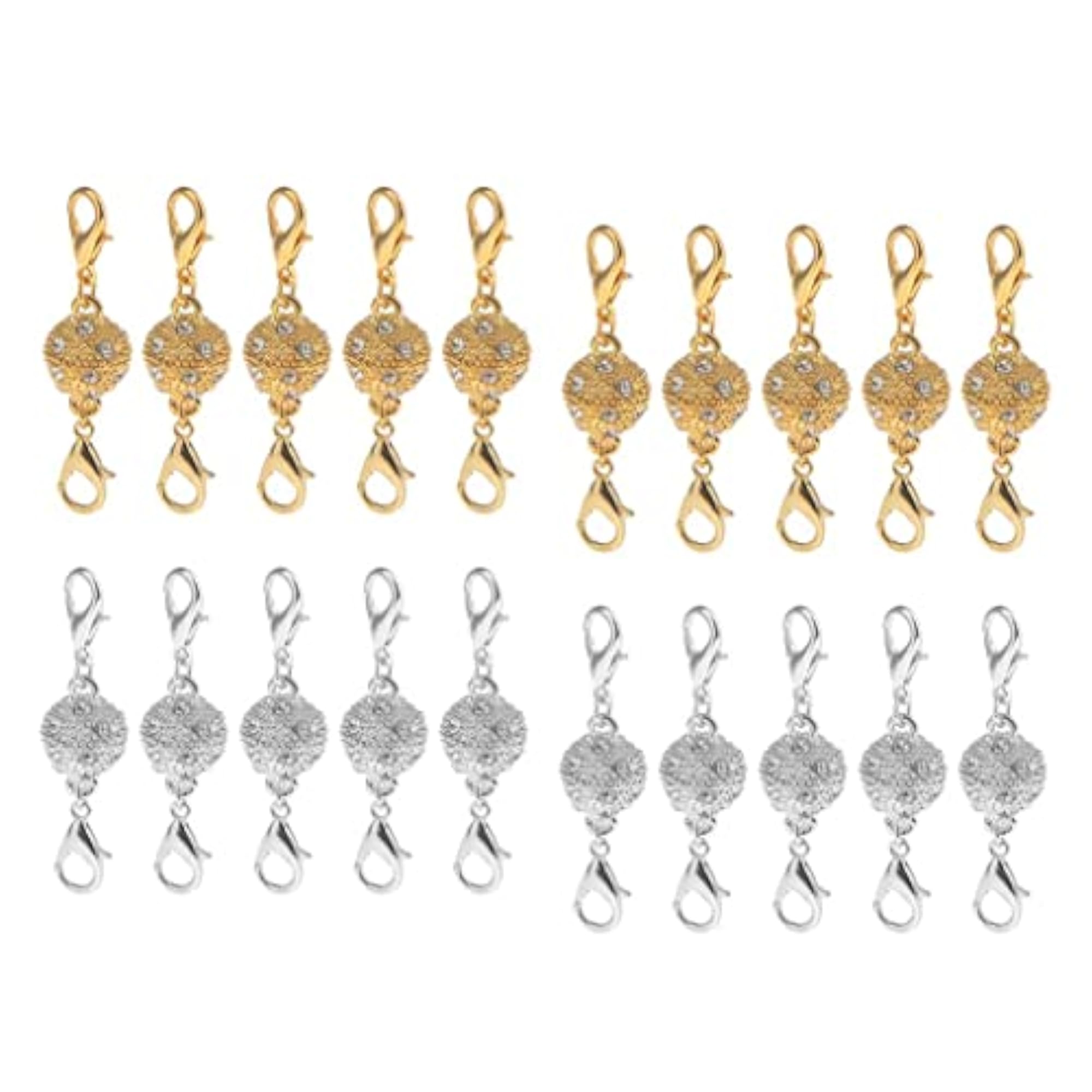 20 Pieces Ball Rhinestone Lobster Magnetic Clasps
