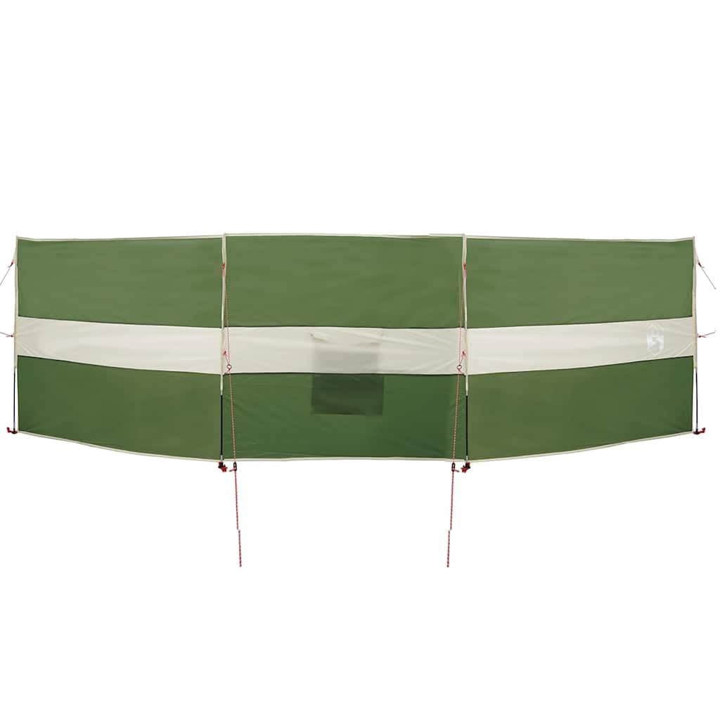 Osłona przed wiatrem kempingowa, zielona, 490 x 123 cm, wodoszczelna, z metalowymi śledziami i linami napinającymi, składana, przenośna, na plażę, do ogrodu, na piknik, kemping, chroni przed