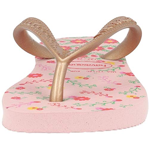 Chinelo Flores, Havaianas, Meninas, Rosa Cream/Gold Metalico, 35/36