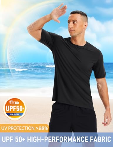 MAGCOMSEN Men's Short Sleeve UPF 50+ Shirts Quick Dry Athletic Swim Tshirt Running Workout Gym Hiking Fishing Rash Guard2