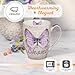 Christian Art Gifts Botanic Purple Butterfly Ceramic Coffee Mug Inspirational Coffee Cup for Women & Men 12 oz. Lead-free Microwave and Dishwasher Safe Coffee Mug with Bible Verse: Blessed - Jer. 17:7