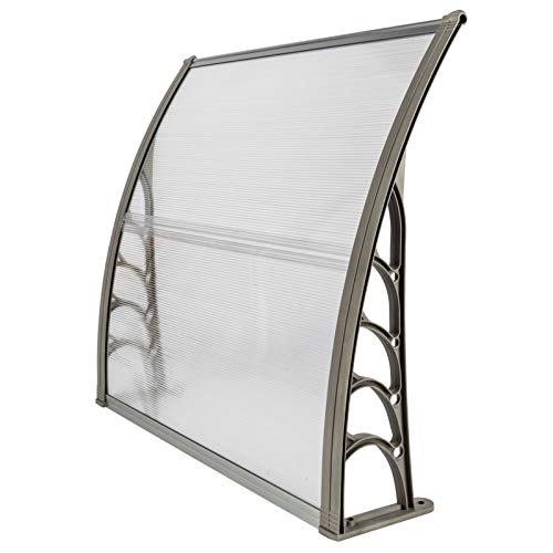 4080120-Window-Awning-Overhead-Door-Polycarbonate-Cover-Front-Door-Outdoor-Patio-Canopy-Cover-UV-Rain-Snow-Protection-Hollow-Sheet-40x40-Gray 4080120 Window Awning Overhead Door Polycarbonate Cover Front Door Outdoor Patio Canopy Cover UV Rain Snow Protection Hollow Sheet 40×40 Gray