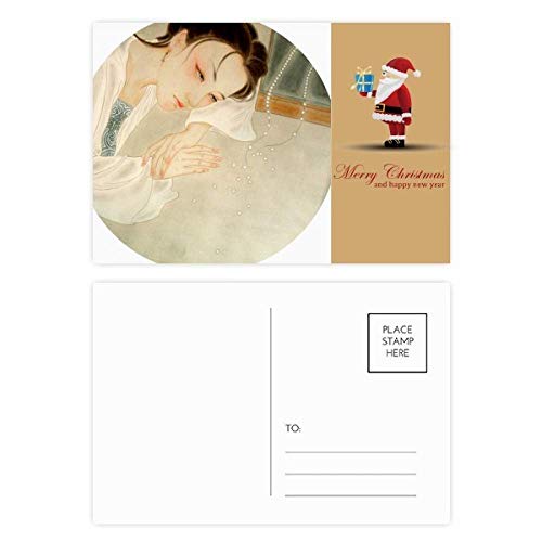 Cartes postales chinoises blanches à offrir pour peindre le Père Noël