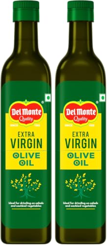 Image of Del Monte Extra Virgin Olive Oil (Imported) | Cold Extracted | Ideal for Salad Dressing, Paratha & Marinating | Cholesterol & Trans Fat-Free, Natural Antioxidants, Rich in Vitamin E & K | 250ml