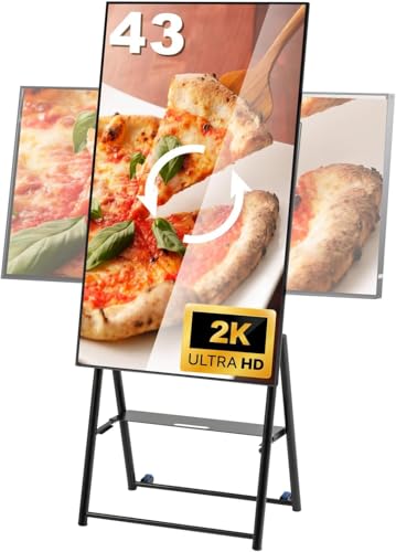 看板 デジタルサイネージ 43インチ 液晶ディスプレイ 垂直型スタンドセット 軽量 縦横自由 コンパクト 可動 業務用 電子看板 ディスプレイ USBメモリー 大画面 デジタル 店舗用 看板 広告モニター 液晶パネル (Eタイプ)