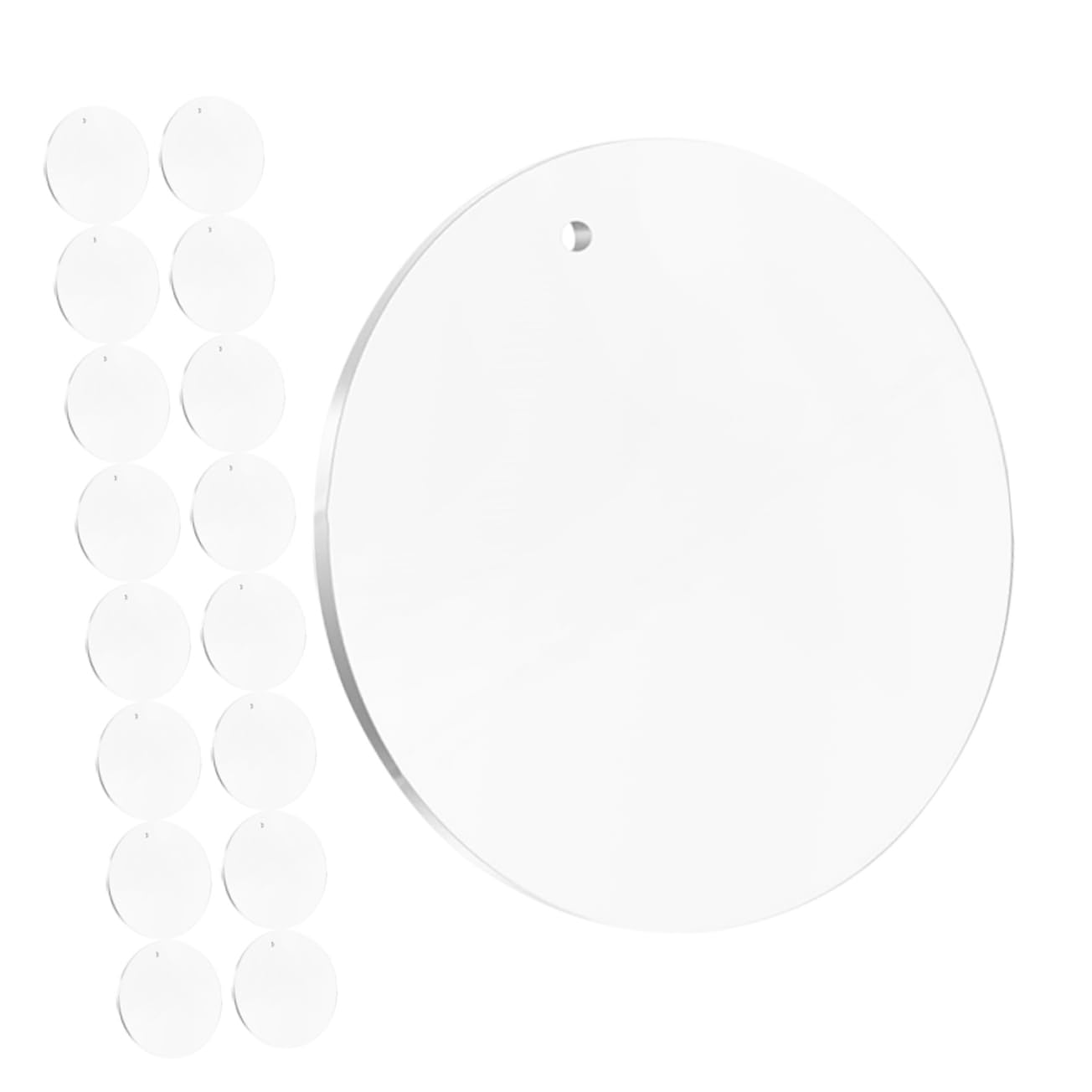 40 Rondes Acrylique Transparent de 5cm pour Porte-clés et Bricolage DIY