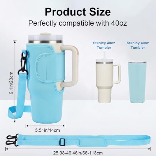 Image of ZIBUYU BrandName 40 oz Water Bottle Carrier Pouch Compatible with 40oz Bottles, Waterproof Water Bottle Holder with Adjustable Shoulder Strap, dust Resistant Travel Carrier Bag for Hiking, Camping,