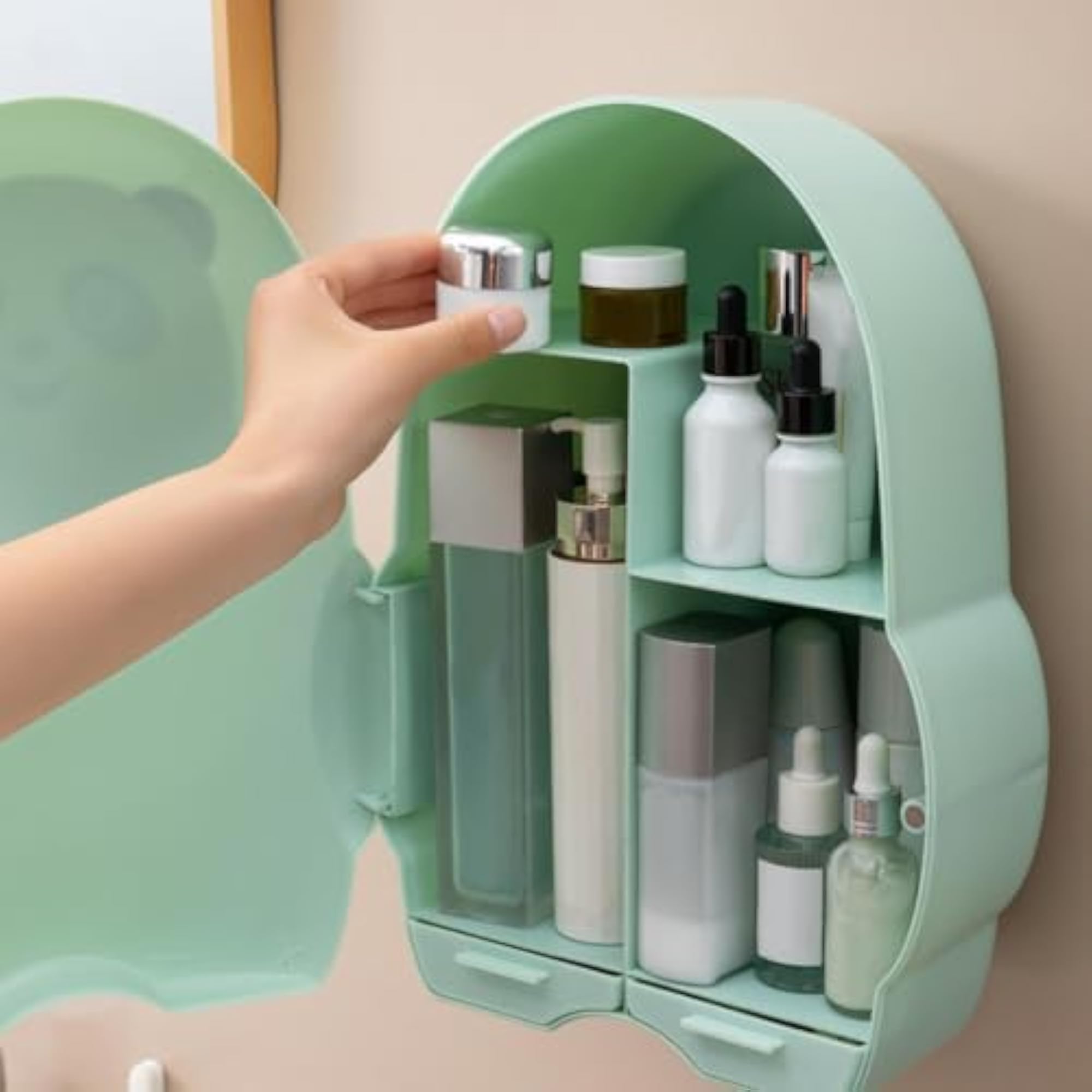 Wall Mounted Cosmetic Storage Box, Waterproof Organizer