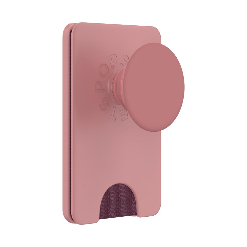 PopSockets: PopWallet+ dla MagSafe - Pierścień Adaptera do MagSafe w Zestawie - Portfel na karty ze zintegrowanym wymiennym PopTopem do smartfów i etui - Clay
