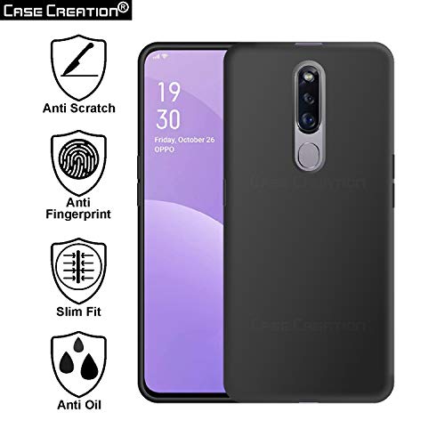 Image of Case Creation Luxurious OG Series for Oppo F11 Pro Case Cover,Anti-Dirty Slim Case Frosted Matte Cute Candy TPU Raised Bezel (Splash of Color) Back Cover for Oppo F11 Pro -Black