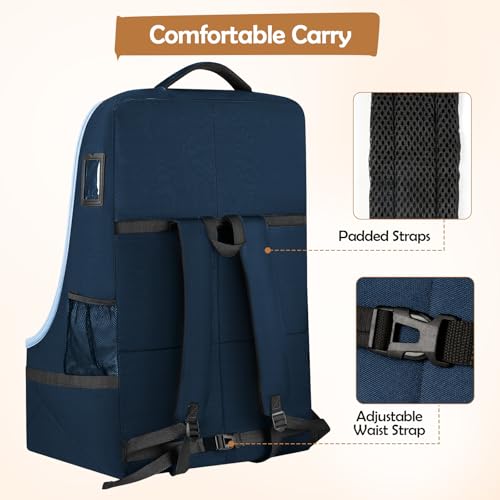 Image of YOREPEK Padded Carseat Travel Bag, Car Seat Travel Cover Backpack with Shoulder Straps, Gate Check Car Seat Bag, Baby Airplane Travel Essentials