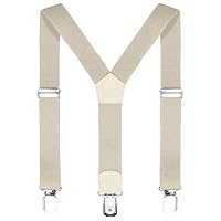 DonDon Kinder Hosenträger beige 2 cm schmal längenverstellbar für eine Körpergröße von 80 cm bis 110 cm bzw. 1-5 Jahre