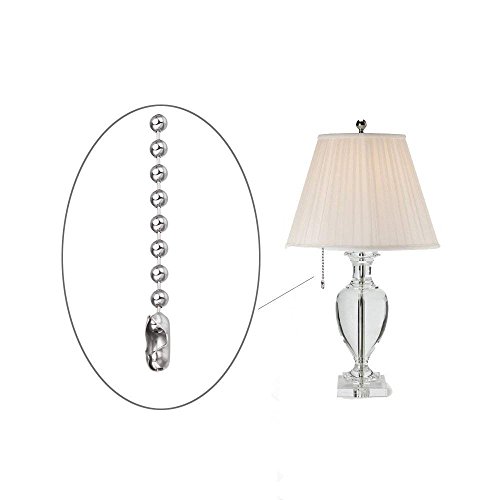 Beaded Pull Chain Extension,Each Chain Length 39 Inch (1 Meter) With Two Additional Matching Connectors,3.2 Mm Diameter Beaded,Silvery,4 Pack #TOP7