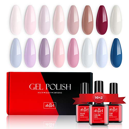 ab gel nagellack set Nude Serie - 16 Farben Klassischer Nagellack mit Base Top Coat uv Nagellack Nageldesign