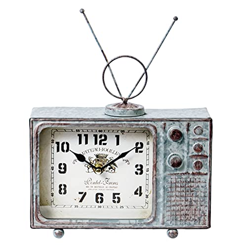 おしゃれ television テレビジョン シルバー ヴィンテージ置き時計 時計 置き時計 ヴィンテージ アンティーク プレゼント インテリア