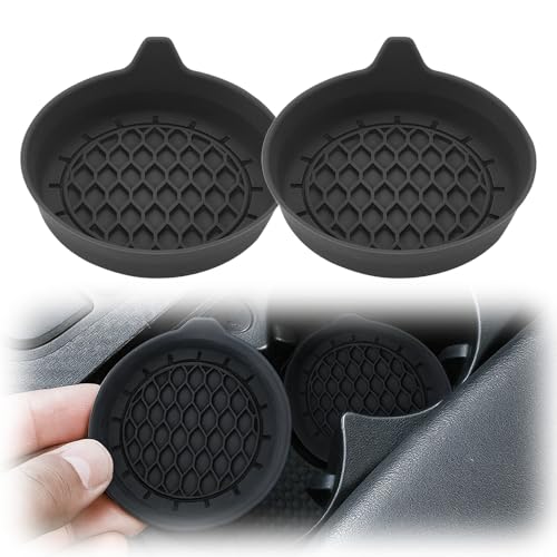 Portavasos de silicona para carro, 2 unidades, negro miniatura 1