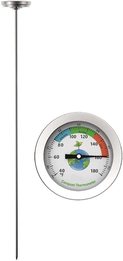 Termómetro de Suelo de Acero Inoxidable portátil Termómetro de Suelo Celsius Medición de jardín Patio 40-180 Dial Temperatura Duradera