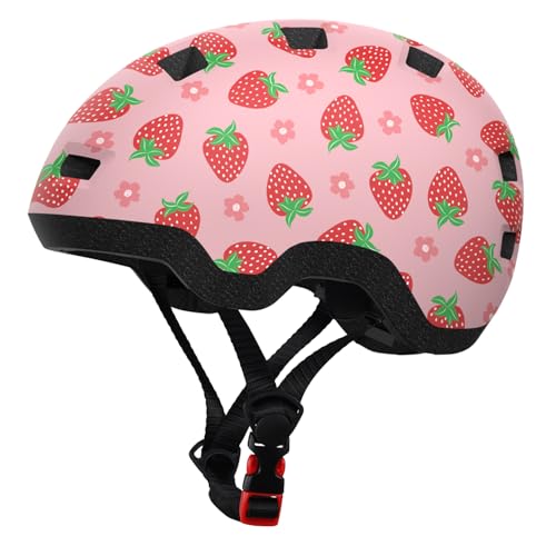 Toddler Helmet Baby Infant Bike Helmet 1-3 Years - Adjustable Dial Fit - with 12 Vents & Dual Liner (0.16+0.28) (Strawberry XS 45-51cm)