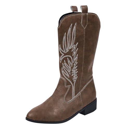 Botines Para Mujeres Impermeable Botas Cuero Caliente Botas Botas De Invierno Con Tacón Ancho Bajo Mediados De La Mollet Con Cremallera Botas De Lluvia De Moda Elegantes Zapatos De Trabajo Chic, café