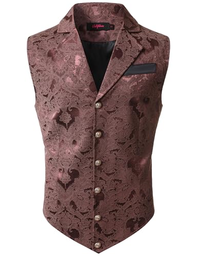 Image of VATPAVE Mens Victorian Suit Vest Steampunk Gothic Waistcoat