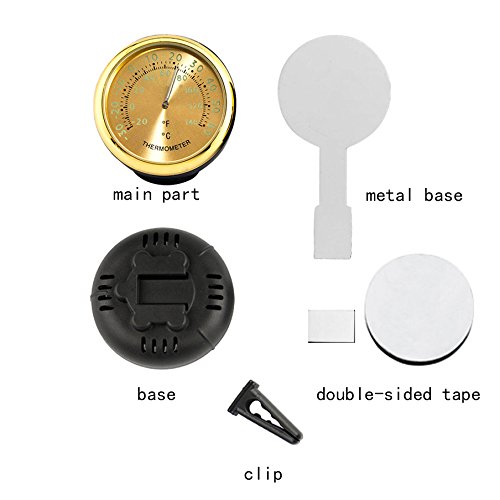 idain Car Dashboard Thermometer - Mini Vehicle Thermometer Decoration Air Vent Cilp