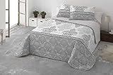 Mercatienda Edredón nórdico de Invierno Detroit Matrimonio 135/150cm Estampado Gris sedalina y Sherpa de Color Gris 700grs de Borreguito de 240 x 270cm Incluye cuadrantes de 50_x_70cm Regalo.