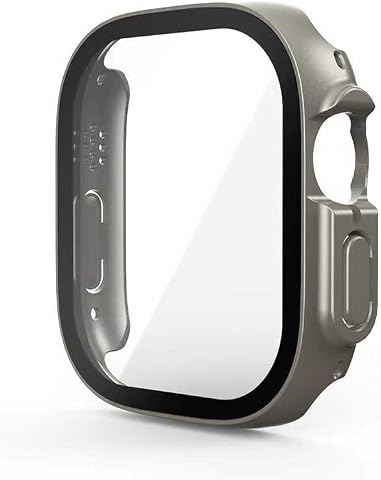 Zore Apple ile uyumlu Watch Ultra 49mm Kasa ve Ekran Koruyucu Watch Gard 20 Gri