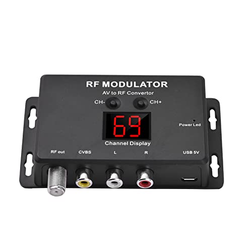 ZASCHMOY Modulador RF M60, Convertidor AV a RF, Convertidor Compacto de Alta Señal para Cine en Casa y Configuración de TV en Varias Habitaciones, Material ABS