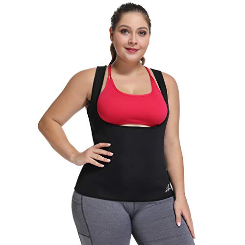 Waist Trainer Corset for Weight Loss Women Firm Tummy Control Neoprene Sauna Sweat Trimmer Vest Body Shaper Tank Tops (Black, X-Large)