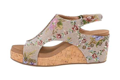 Image of Corkys Footwear Womens Carley Wedges, Featuring Corkys EVA Foam Cushioned Insoles, A 2.5 Inch Heel, Lightweight For All Day Wear, And Hook And Loop Closure