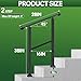 ORWOD 2-Step Outdoor Stair Handrail Kit, Heavy Duty Aluminum Alloy Adjustable Height with Powder Coated Black Metal Finish Complete Installation Hardware & Tools Included for Concrete Porch Deck Brick