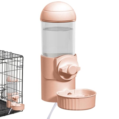 犬小屋ウォーターディスペンサー、犬小屋用の自動犬の水ディスペンサー犬用犬小屋の水筒大型犬犬小屋水ディ自動サイフォン加熱バニーウォーターディスペンサー 500ml - ペットケージ吊り下げウォーターディスペンサー、USB 充電式取り外し可能なペット給水器、屋