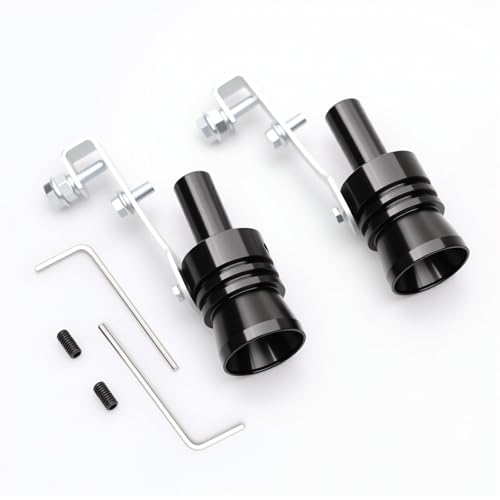 Aluminum Alloy Universal Turbo Sound Exhaust Muffler Pipe Whistle Car Roar Maker Red (balck, XL)