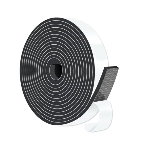 Image of Weather Stripping Tape for Door,High Density CR,1 in x 1 /4 in x 13Ft | Weather Stripping Door Seal,Soundproof,Cold Insulation,Foam Insulation Tape for Door, Front Door Frame, Windows,Black