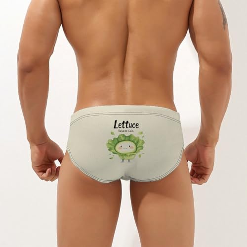 Lettuce Romaine Calm Printed Swim Briefs for Men Sexy Bikini Swimwear Elastic Beach Trunks Bathing Suit3