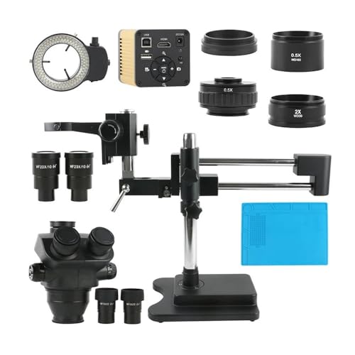 Microscope 3.5X 7X-50X 100X 200X Zoom Parfocal Simul Focal Trinocular Stereo Microscope 4K 40MP Camera Set