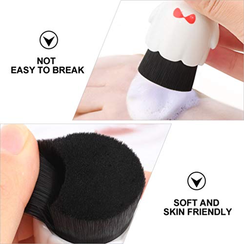 Lurrose Forma Boneca Esfoliante Facial Escova de Limpeza Rosto Escova de Lavagem de Fibra de Carvão