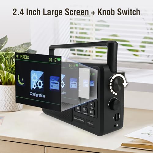 Retekess TR640 Internetradio,Tragbares Radio DAB,Knopfbedienung,3,5-mm-Audiobuchse,Geeignet für Radio-Enthusiasten,Mit Fernbedienung – Bild 8