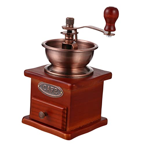 IMIKEYA Bohnenmühle Manuell aus Holz Eisen mit Keramikmahlwerk für Kaffeegenuss Camping Reisen Bohnenmühlenmaschine Praktisch Langlebig Verschleißfest