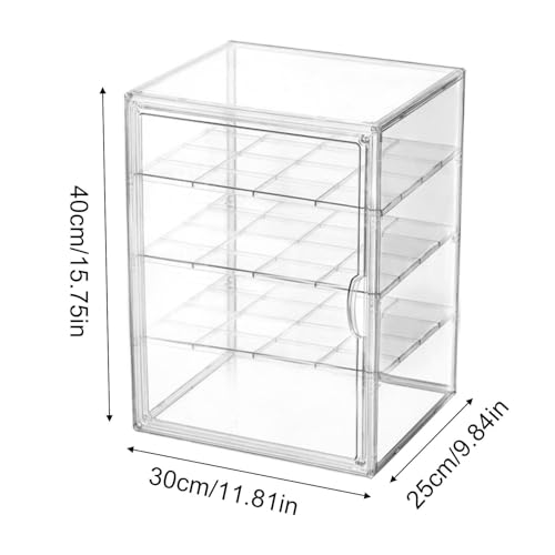 Vitrina de acrílico transparente para alimentos con 4 compartimentos ajustables 6