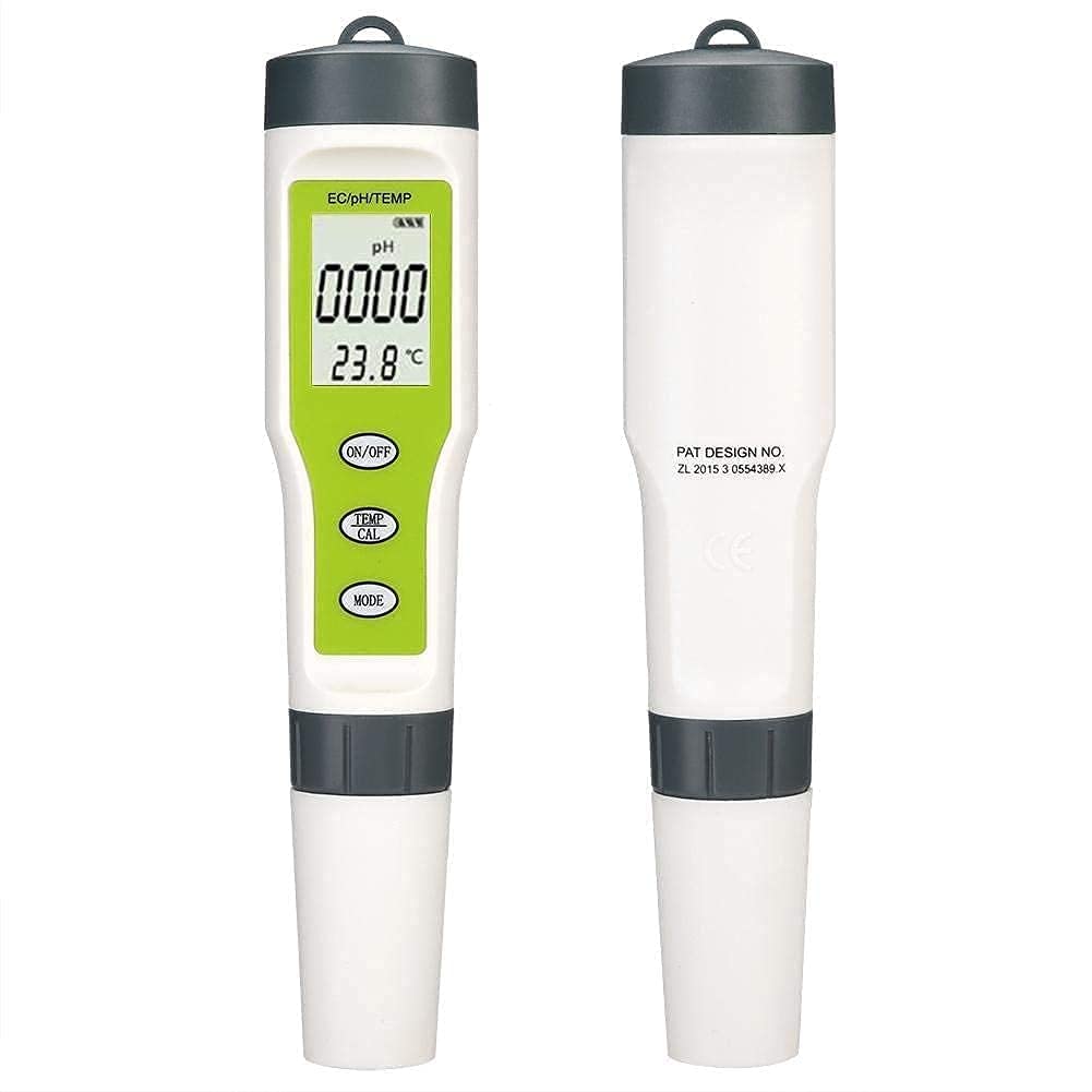 Precise Water Quality Test Pen, PH, EC and Temp Water Tester, for Garden, Home Aquarium Laboratory, Farm Indoor Use Practical Water Quality Detector