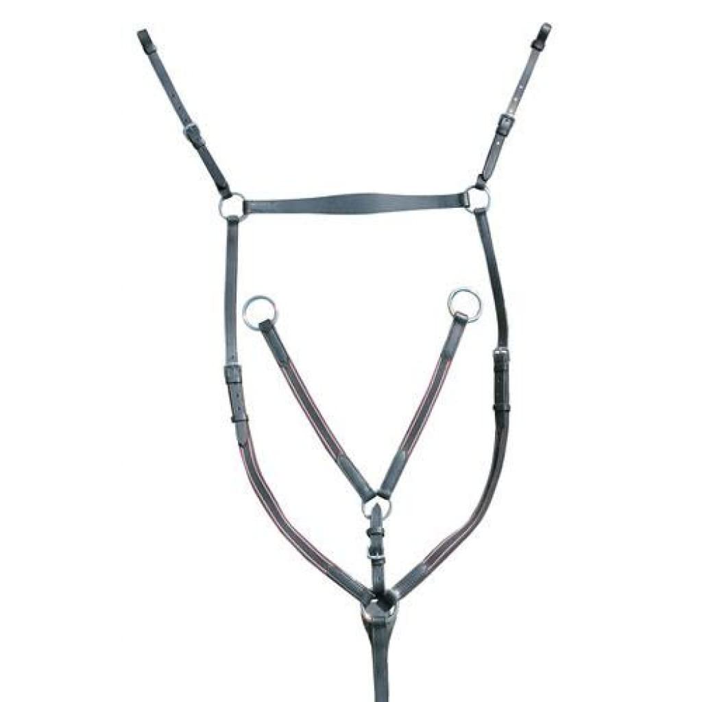 HKM 557956 - Attrezzo anteriore con martingal, colore: argento, L, nero