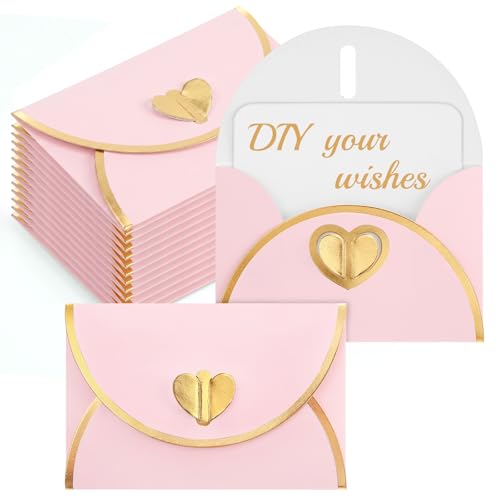 Mini enveloppes vierges papier fermoir cœur pour lettre d'amour et carte vœux