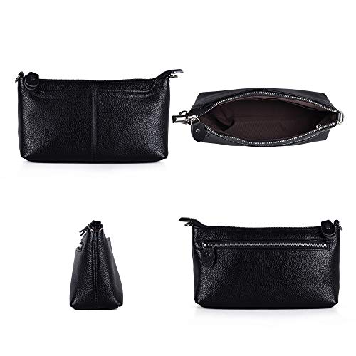 Image of befen Genuine Leather Wristlet Clutch Wallet Purses Small Crossbody Bags for Women with RFID Blocking Card Slots