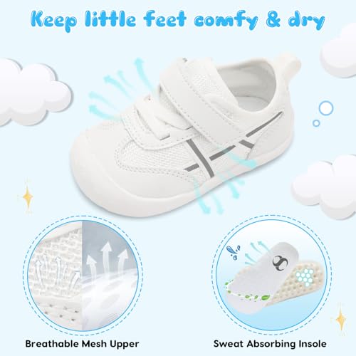 Image of Scurtain Baby Shoes Boy Girl First Walking Shoe Infant Crib Breathable Sneakers Lightweight Barefoot Shoes for Babies