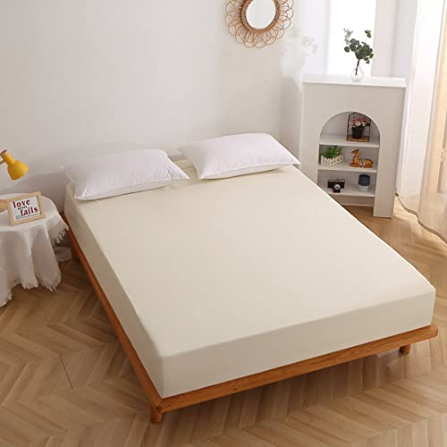 BAJIN Sábana bajera ajustable de 160 x 200 + 30 cm. Las sábanas ajustadas son súper suaves y fáciles de cuidar. Lujosa sábana: el dobladillo elástico se ajusta firmemente al colchón, protector de