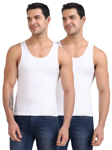 Image of Freecultr Cotton Vest for Men Sleeveless Lightweight Solid Round Neck Comfort Vest | Ultra-Soft Breathable Innerwear Sando for Gym, Sports, Workout, and Everyday Wear | Regular Fit and Durable Design